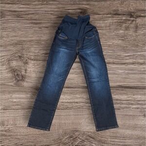 S.O.N.G. Maternity Jeans Women Sm Dark Wash Bootcut Full Belly Panel Blue Denim